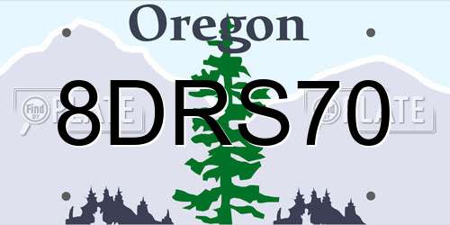 8DRS70 Oregon License Plate