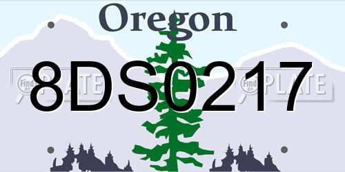 8DS0217 Oregon License Plate
