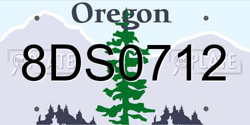 8DS0712 Oregon License Plate