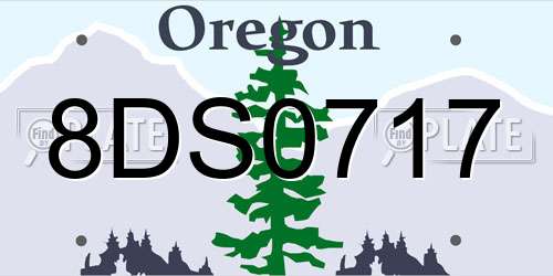 8DS0717 Oregon License Plate