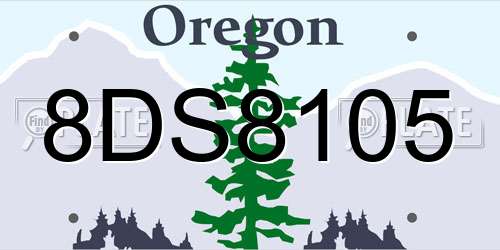 8DS8105 Oregon License Plate