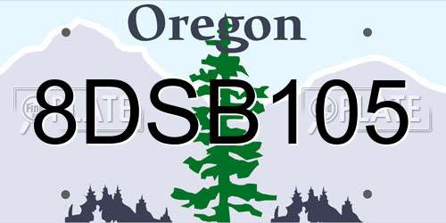8DSB105 Oregon License Plate
