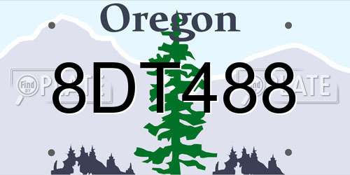 8DT488 Oregon License Plate