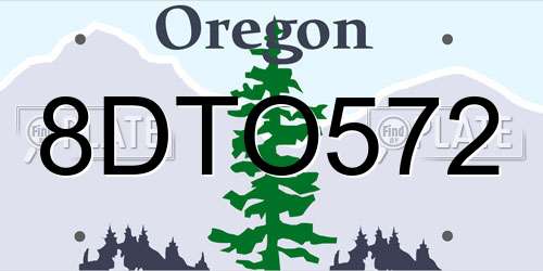 8DTO572 Oregon License Plate