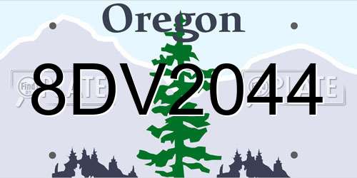8DV2044 Oregon License Plate