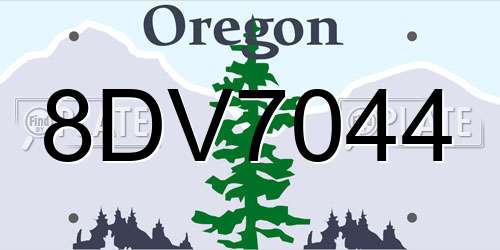 8DV7044 Oregon License Plate