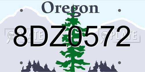 8DZ0572 Oregon License Plate