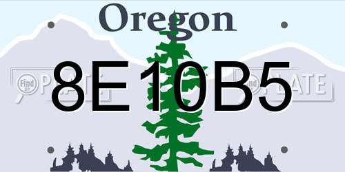 8E10B5 Oregon License Plate