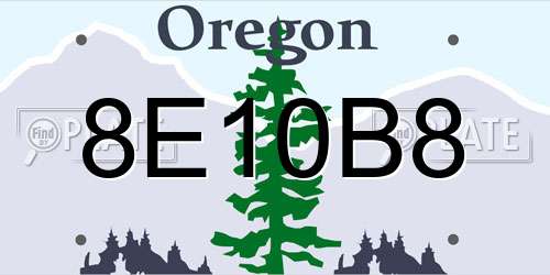 8E10B8 Oregon License Plate