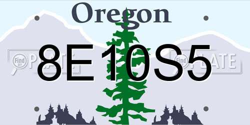 8E10S5 Oregon License Plate