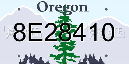 8E28410 Oregon License Plate