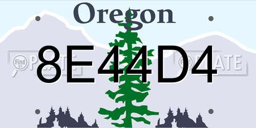 8E44D4 Oregon License Plate