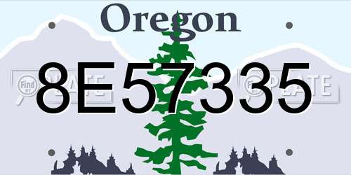 8E57335 Oregon License Plate