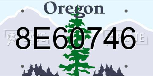 8E60746 Oregon License Plate