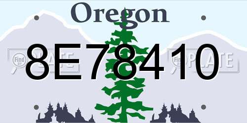 8E78410 Oregon License Plate