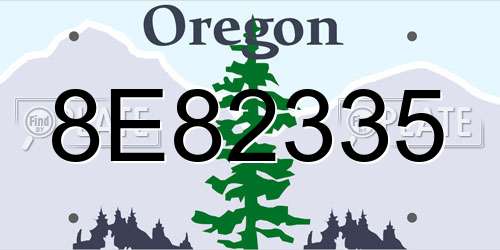 8E82335 Oregon License Plate