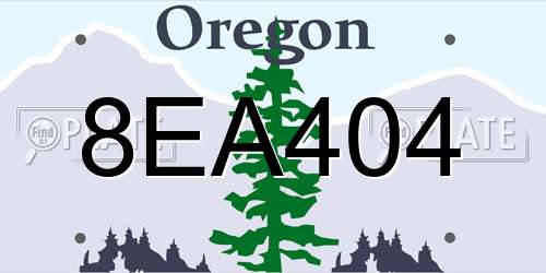 8EA404 Oregon License Plate