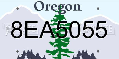 8EA5055 Oregon License Plate