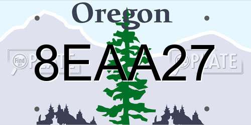 8EAA27 Oregon License Plate
