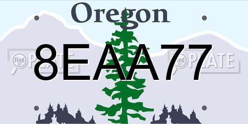 8EAA77 Oregon License Plate