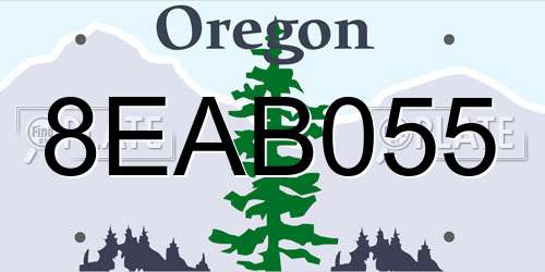 8EAB055 Oregon License Plate