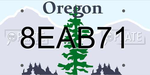8EAB71 Oregon License Plate