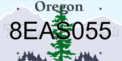 8EAS055 Oregon License Plate
