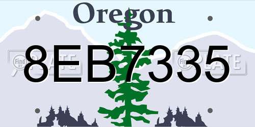 8EB7335 Oregon License Plate
