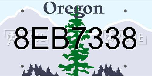 8EB7338 Oregon License Plate