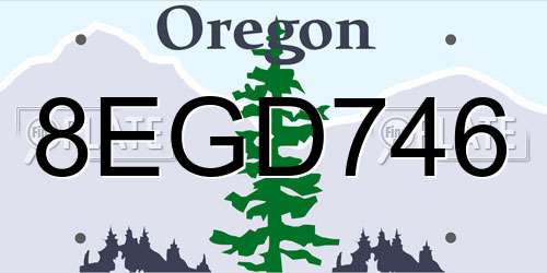 8EGD746 Oregon License Plate