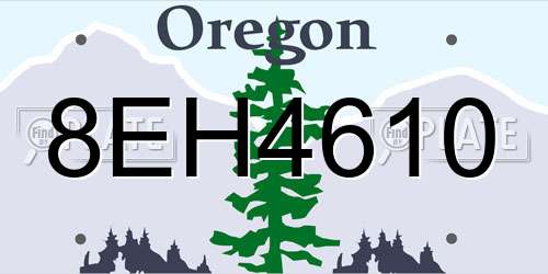 8EH4610 Oregon License Plate