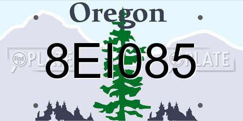 8EI085 Oregon License Plate