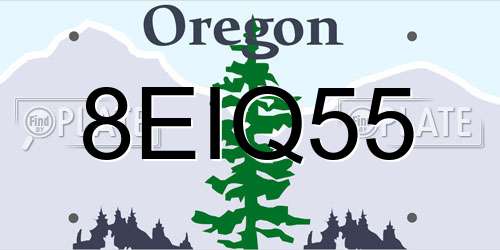 8EIQ55 Oregon License Plate