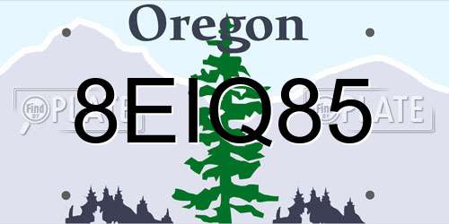 8EIQ85 Oregon License Plate