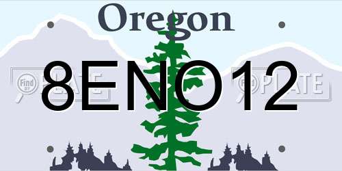 8ENO12 Oregon License Plate