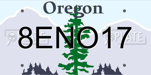 8ENO17 Oregon License Plate