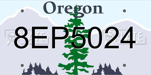 8EP5024 Oregon License Plate