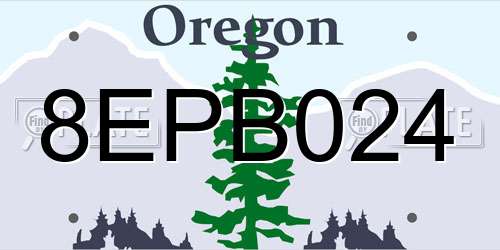 8EPB024 Oregon License Plate