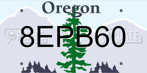 8EPB60 Oregon License Plate