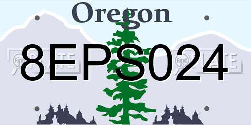 8EPS024 Oregon License Plate