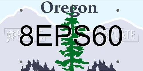 8EPS60 Oregon License Plate