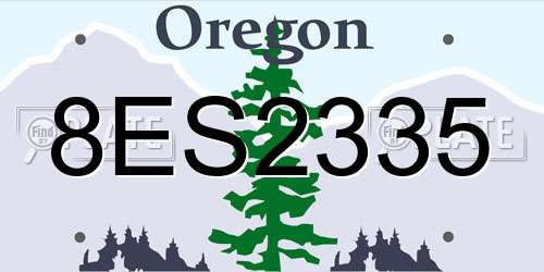 8ES2335 Oregon License Plate