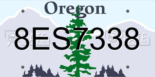 8ES7338 Oregon License Plate
