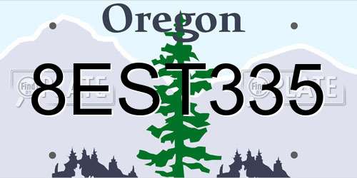 8EST335 Oregon License Plate