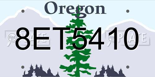 8ET5410 Oregon License Plate