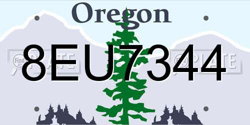 8EU7344 Oregon License Plate