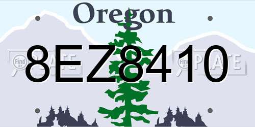 8EZ8410 Oregon License Plate