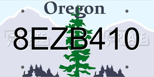 8EZB410 Oregon License Plate