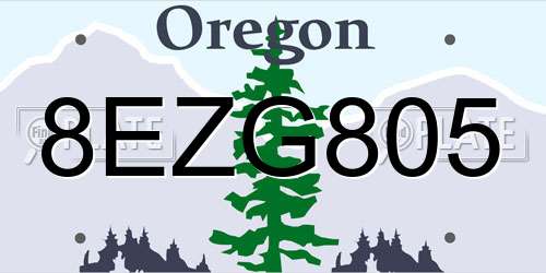 8EZG805 Oregon License Plate
