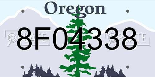 8F04338 Oregon License Plate